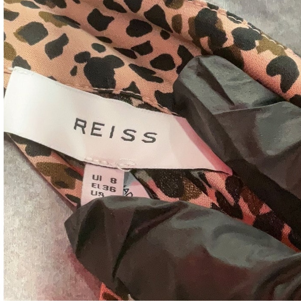 Reiss Leona Leopard Print Jumpsuit NWT Size 4 Wide Leg Animal Print - Picture 4 of 4